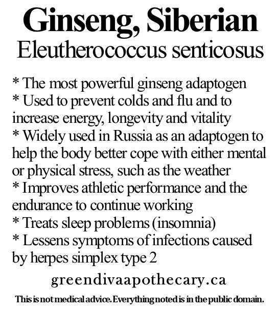 Organic Farmacopia: Ginseng-Siberian (eleutherococcus)