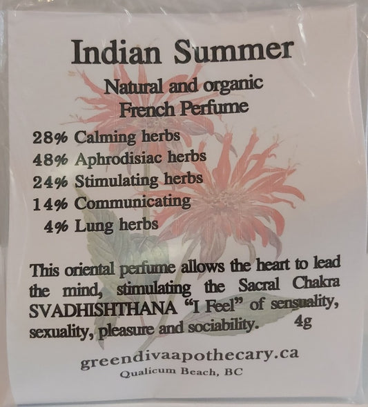 Organic Cosmetics/Perfumes: Indian Summer (dark blue, roller-bottle) 4ml