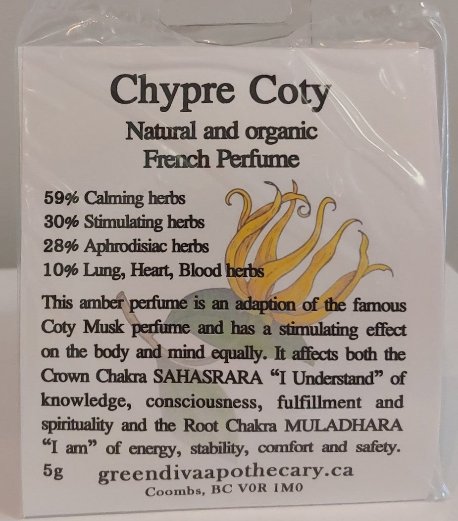 Organic Cosmetics/Perfumes: Chypre Coty (dark blue, roller-bottle) 4ml