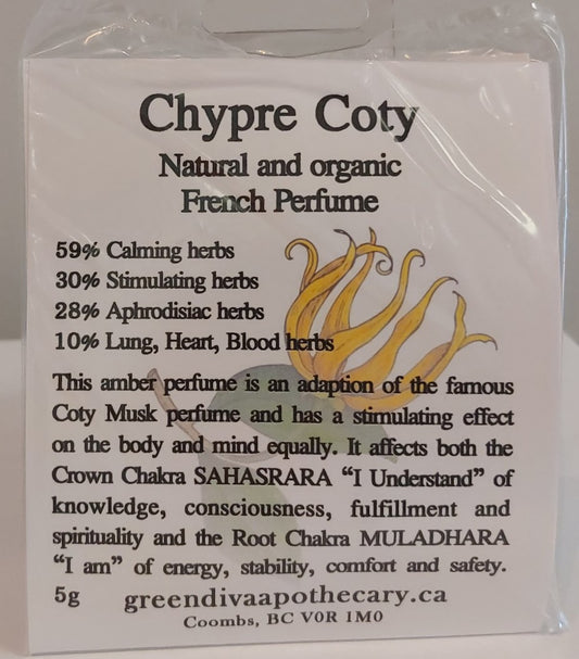 Organic Cosmetics/Perfumes: Chypre Coty (dark blue, roller-bottle) 4ml